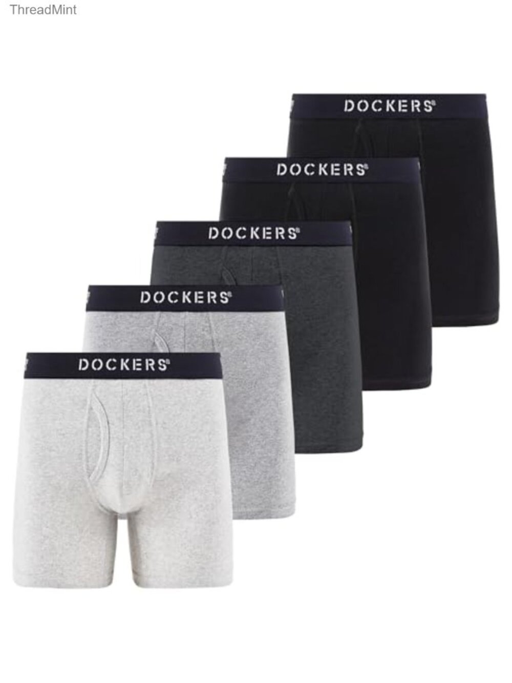 Mens Cotton Stretch Boxer Briefs 5 Pack Tagless Moisture Wicking